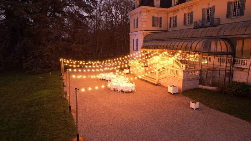 dîner de nuit extérieur CHATEAU DE RAJAT