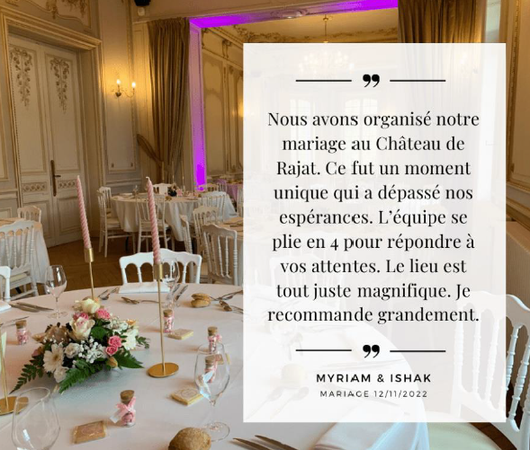 Ils nous ont fait confiance : retrouvez le témoignage des mariés du Château de Rajat à St Pierre de Chandieu