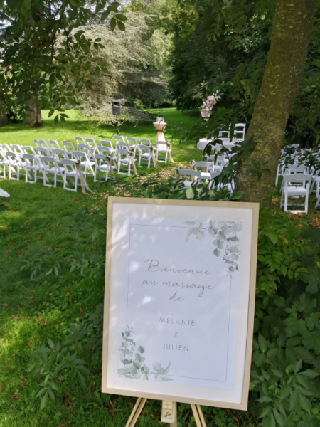 panneau de bienvenue cérémonie laïque RAJAT 