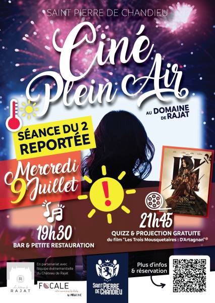 REPORT Cinéma en Plein Air - nouvelle date 9 JUILLET 2025 - Les 3 mousquetaires - D'Artagnan