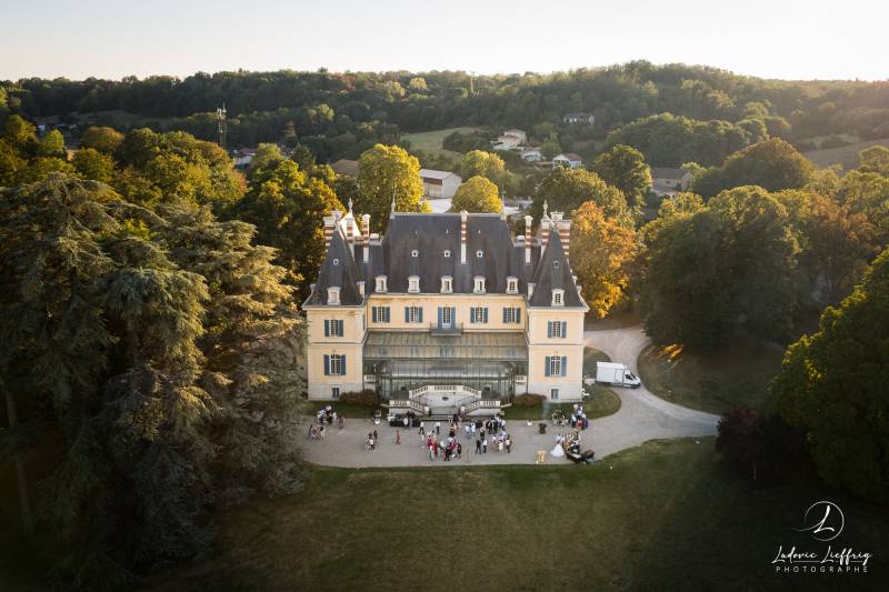 château de Rajat vu du ciel